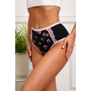 Трусы женские №64882 кулирка с лайкрой (р-ры: 48-52) черный