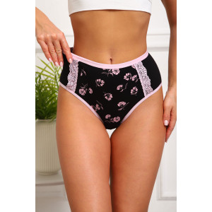 Трусы женские №64882 кулирка с лайкрой (р-ры: 48-52) черный