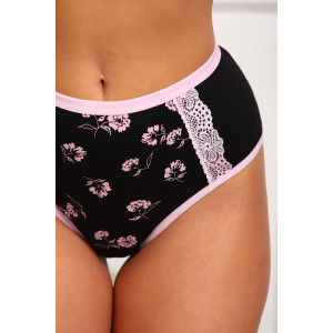 Трусы женские №64882 кулирка с лайкрой (р-ры: 48-52) черный