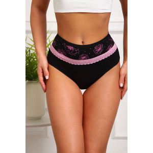 Трусы женские №64881 кулирка с лайкрой (р-ры: 46-50) черный