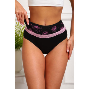 Трусы женские №64881 кулирка с лайкрой (р-ры: 46-50) черный