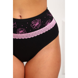 Трусы женские №64881 кулирка с лайкрой (р-ры: 46-50) черный