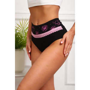Трусы женские №64881 кулирка с лайкрой (р-ры: 46-50) черный