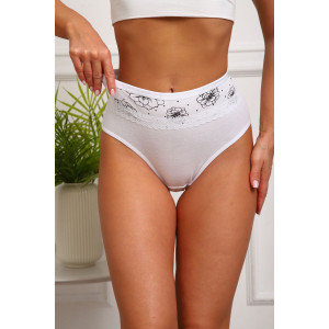 Трусы женские №64881 кулирка с лайкрой (р-ры: 46-50) белый
