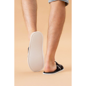 Тапки мужские "ММ" хлопок стрейч (р-ры: 40-47) космос-черный