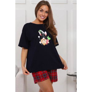 Пижама женская А/005 хлопок (р-ры: 44-58) клетка красный