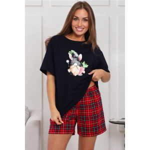 Пижама женская А/005 хлопок (р-ры: 44-58) клетка красный