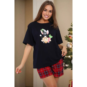 Пижама женская А/005 хлопок (р-ры: 44-58) клетка красный