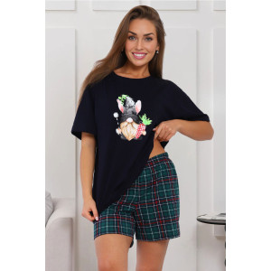 Пижама женская А/005 хлопок (р-ры: 44-58) клетка зеленый