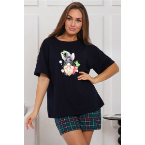 Пижама женская А/005 хлопок (р-ры: 44-58) клетка зеленый