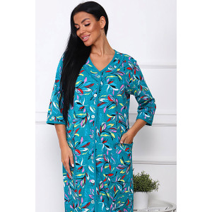 Халат женский 958 кулирка (р-ры: 50-60) изумрудный