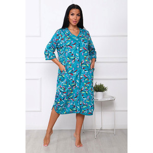 Халат женский 958 кулирка (р-ры: 50-60) изумрудный