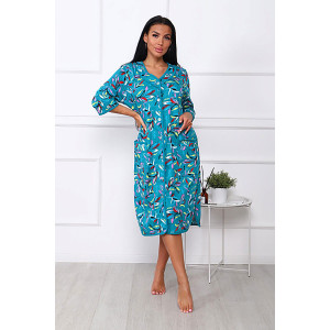 Халат женский 958 кулирка (р-ры: 50-60) изумрудный