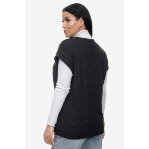 Жилет женский "Брэнда" ангора-софт (р-ры: 54-68) черный