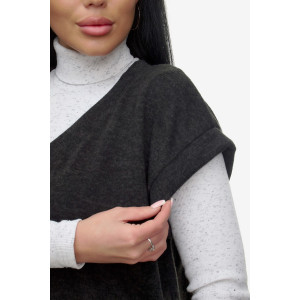 Жилет женский "Брэнда" ангора-софт (р-ры: 54-68) черный