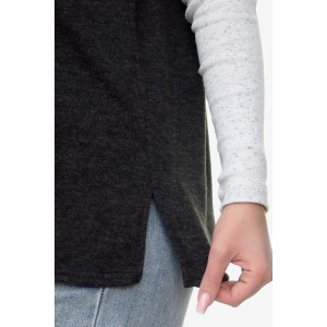 Жилет женский "Брэнда" ангора-софт (р-ры: 54-68) черный