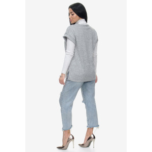 Жилет женский "Брэнда" ангора-софт (р-ры: 54-68) серый