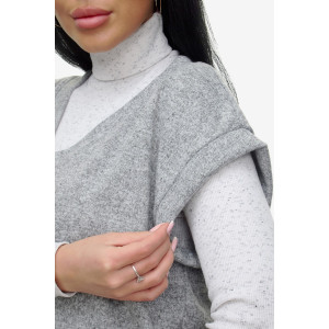 Жилет женский "Брэнда" ангора-софт (р-ры: 54-68) серый