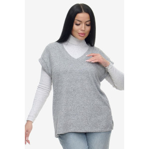 Жилет женский "Брэнда" ангора-софт (р-ры: 54-68) серый