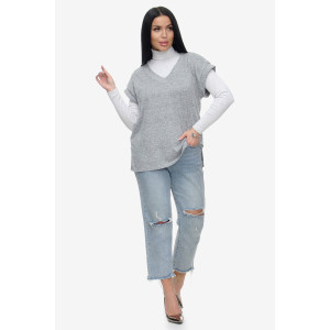 Жилет женский "Брэнда" ангора-софт (р-ры: 54-68) серый