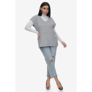 Жилет женский "Брэнда" ангора-софт (р-ры: 54-68) серый