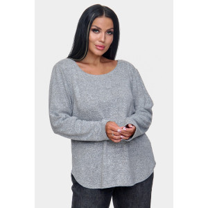 Джемпер женский "Алла" ангора-софт (р-ры: 50-68) серый
