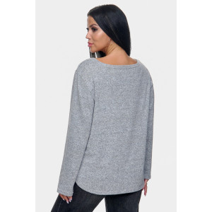 Джемпер женский "Алла" ангора-софт (р-ры: 50-68) серый