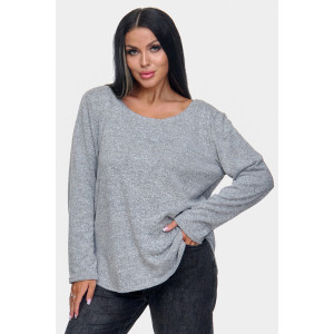 Джемпер женский "Алла" ангора-софт (р-ры: 50-68) серый