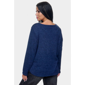 Джемпер женский "Алла" ангора-софт (р-ры: 50-68) синий