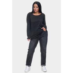 Джемпер женский "Алла" ангора-софт (р-ры: 50-68) черный