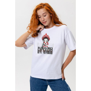 Футболка женская №8580 кулирка с лайкрой (р-ры: 42-54) белый королевна