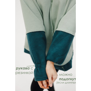 Толстовка женская №057448 футер на флисе (р-ры: 44-58) зеленый