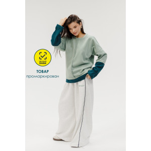 Толстовка женская №057448 футер на флисе (р-ры: 44-58) зеленый
