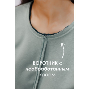 Толстовка женская №057448 футер на флисе (р-ры: 44-58) зеленый