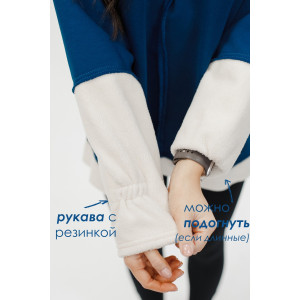Толстовка женская №057448 футер на флисе (р-ры: 44-58) синий