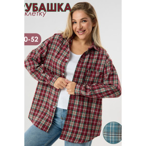 Рубашка женская №057441 фланель (р-ры: 40-52) бордовый