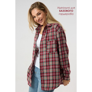 Рубашка женская №057441 фланель (р-ры: 40-52) бордовый