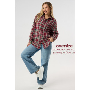 Рубашка женская №057441 фланель (р-ры: 40-52) бордовый