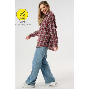 Рубашка женская №057441 фланель (р-ры: 40-52) бордовый