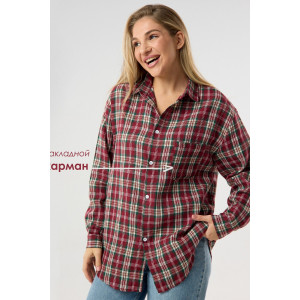 Рубашка женская №057441 фланель (р-ры: 40-52) бордовый