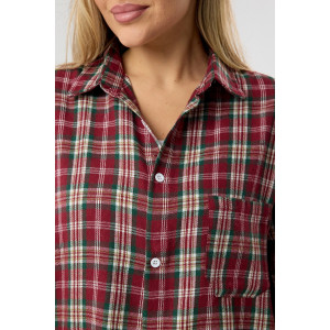 Рубашка женская №057441 фланель (р-ры: 40-52) бордовый