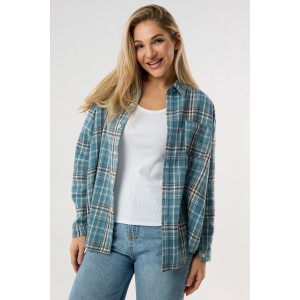 Рубашка женская №057441 фланель (р-ры: 40-52) голубой
