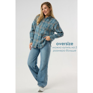 Рубашка женская №057441 фланель (р-ры: 40-52) голубой