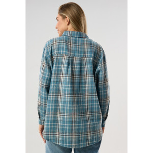 Рубашка женская №057441 фланель (р-ры: 40-52) голубой