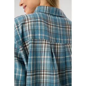 Рубашка женская №057441 фланель (р-ры: 40-52) голубой