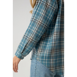 Рубашка женская №057441 фланель (р-ры: 40-52) голубой