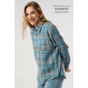 Рубашка женская №057441 фланель (р-ры: 40-52) голубой
