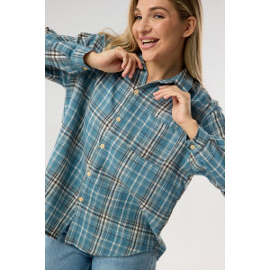 Рубашка женская №057441 фланель (р-ры: 40-52) голубой