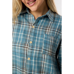 Рубашка женская №057441 фланель (р-ры: 40-52) голубой