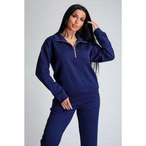 Костюм двойка женский №32829 тесла (р-ры: 44-58) темно-синий